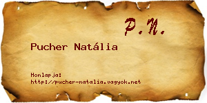 Pucher Natália névjegykártya